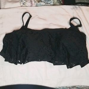 Black flowy bikini top